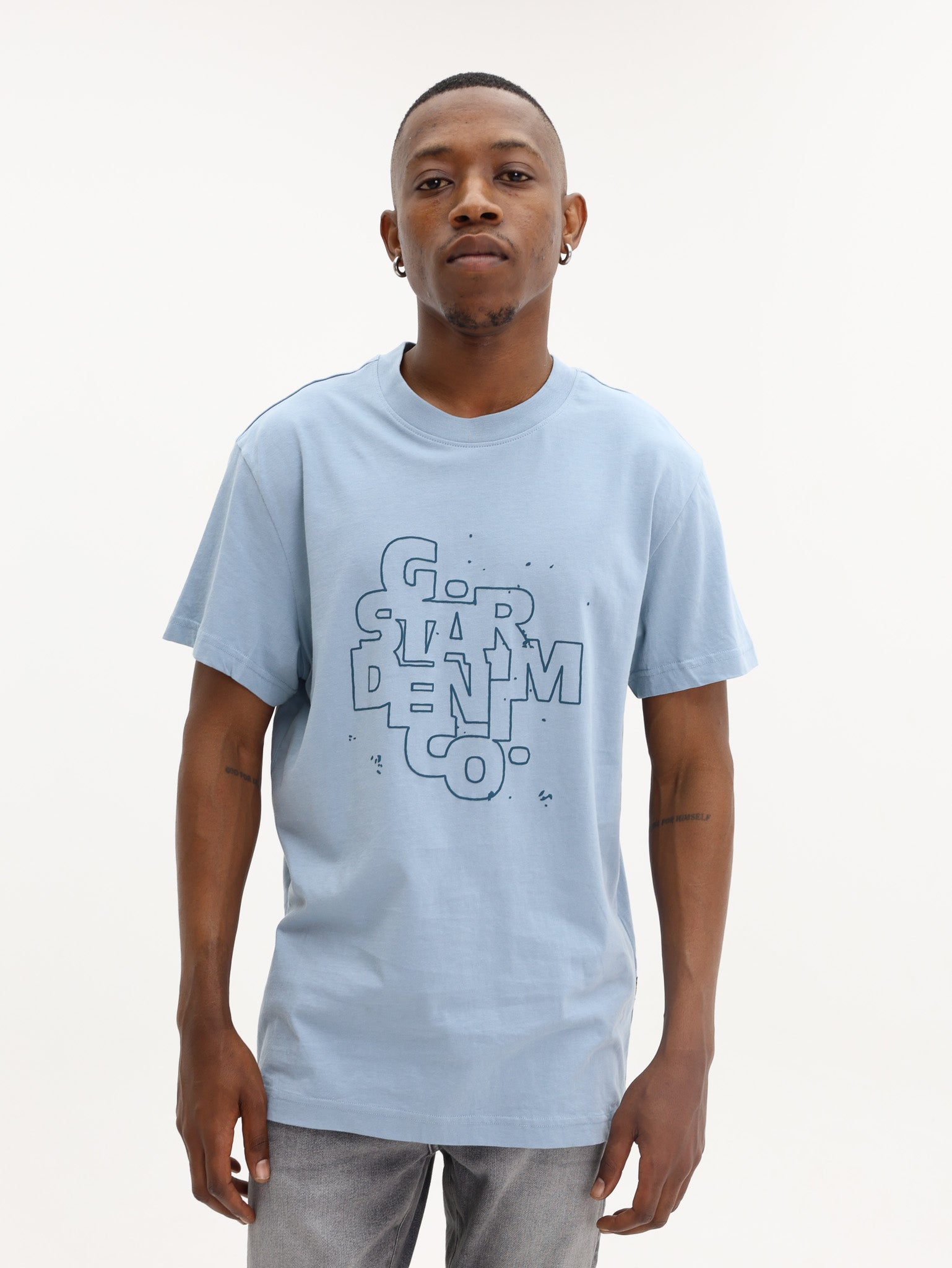 G-Star T-Shirt HD Print Ash Blue